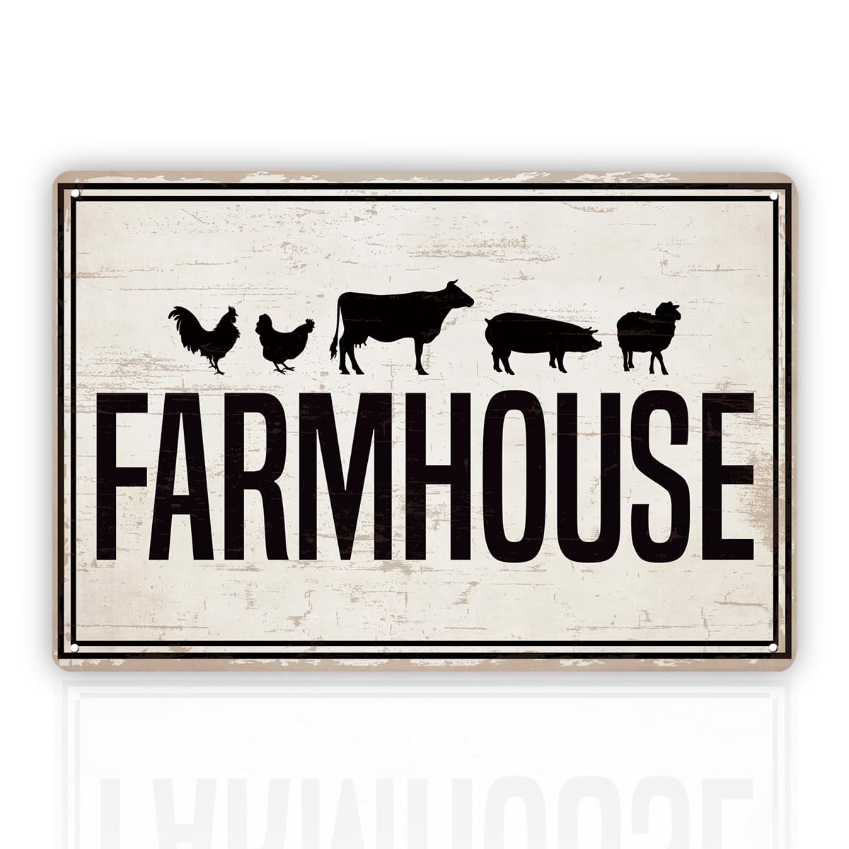 Farmhouse Country Kitchen Decor Tin Sign, 12x8 Inch