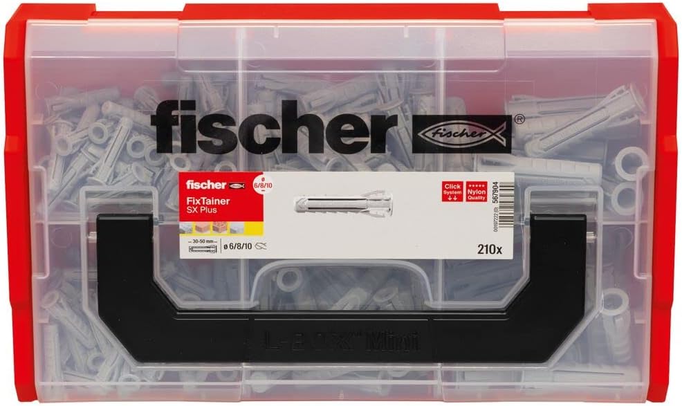 Fischer FIXtainer SX Plus 210 Solid Wall Anchors, Perforated Brick