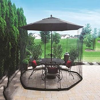 Umbrella Covers Patio Lawn Garden Mosquito Netting Umbrella Table Mesh Screen Black Portable Foldable Mosquito Net Cover With Zipper For Outdoor Courtyard Patio Umbrella Net Cover
