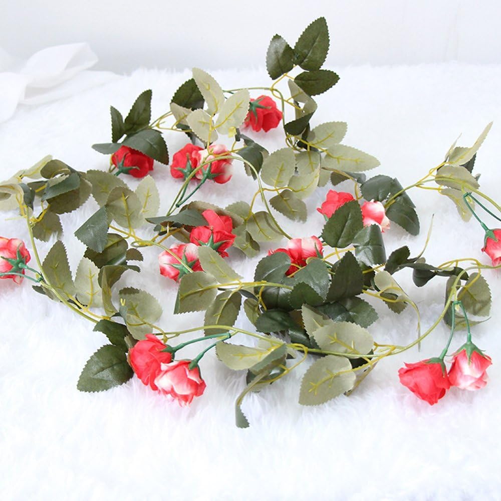 Amazon.co.jp: 造花・ローズ・ガーランド・長2m・3本セット（薔薇/バラ