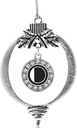 Miniatura 121 de Inspired Silver - My Vintage Initials - Adorno con dije de letra V - Adornos navideños de círculo plateado con joyas de circonita cúbica