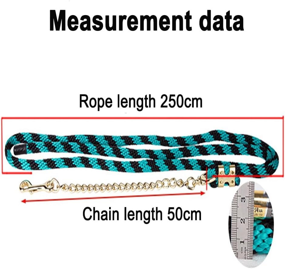 Horse Lead Rope - Durable Cotton Lead Ropes for Horses - Perfect for Daily Use & Showing 8 Feet(Blue Black)