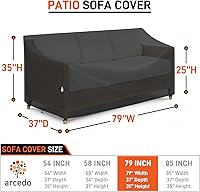 Vista 2 de Arcedo Funda impermeable para muebles de 3 plazas, funda de sofá de exterior para sofá de patio, protección para todo tipo de clima, para asiento