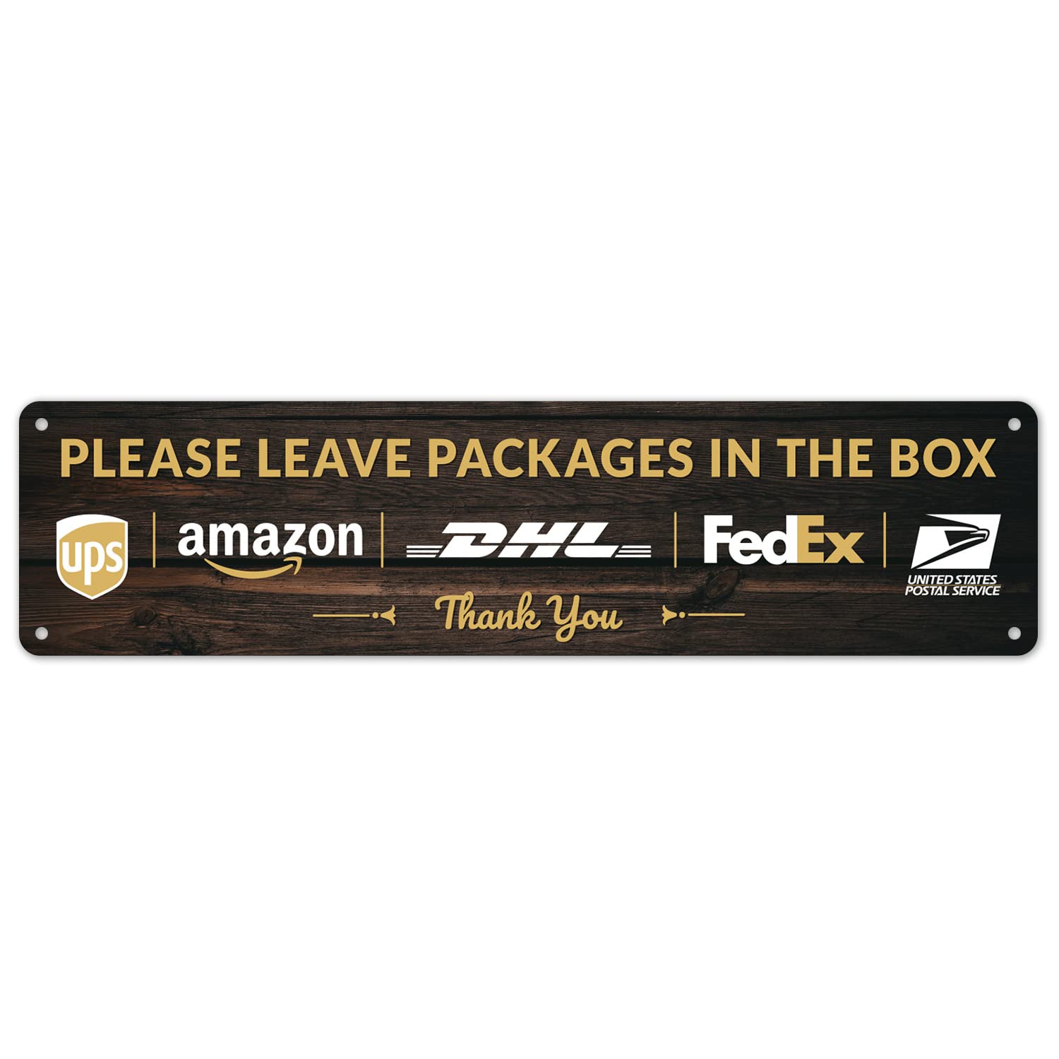 Please Leave Packages in The Box Sign, (SI-7371) 3x12 Inches, Rust Free .040 Aluminum, Fade Resistant, Made in USA