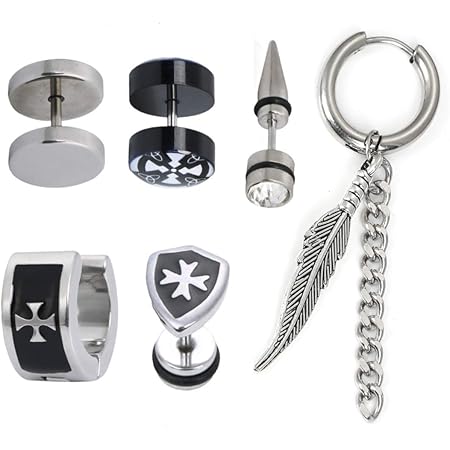 Amazon レッドダイス Red Dice メンズ片耳用ピアス 厳選ピアス 片耳 セット メンズピアス オシャレ 人気 シンプル 片耳セット 盾入り ピアス 通販