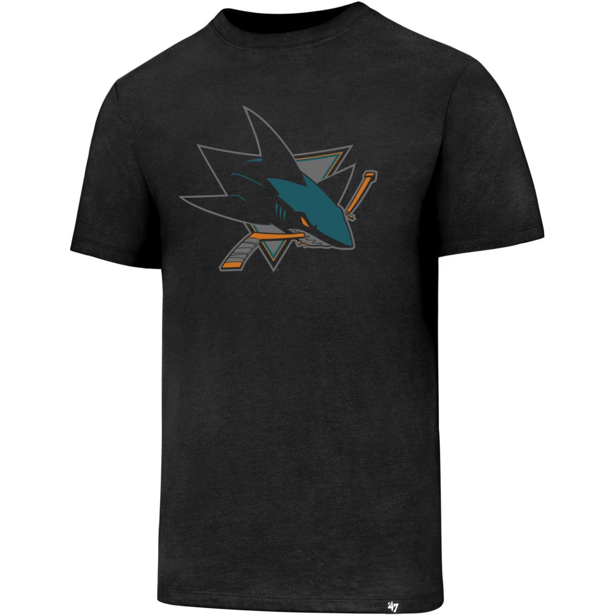 Men's Black '47 Brand San Jose Sharks Club Logo Nhl T-Shirt M