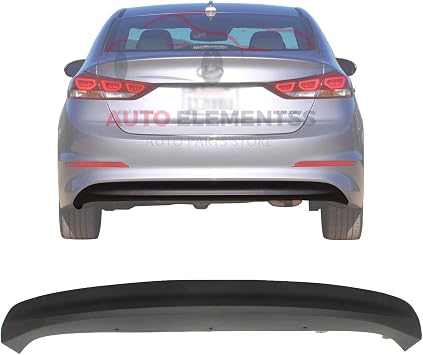 Rear Bumper Lower Valance Cover Textured Black For 2017-2018 Hyundai Elantra Sedan Direct Replacement 86612F2000 Autoelements