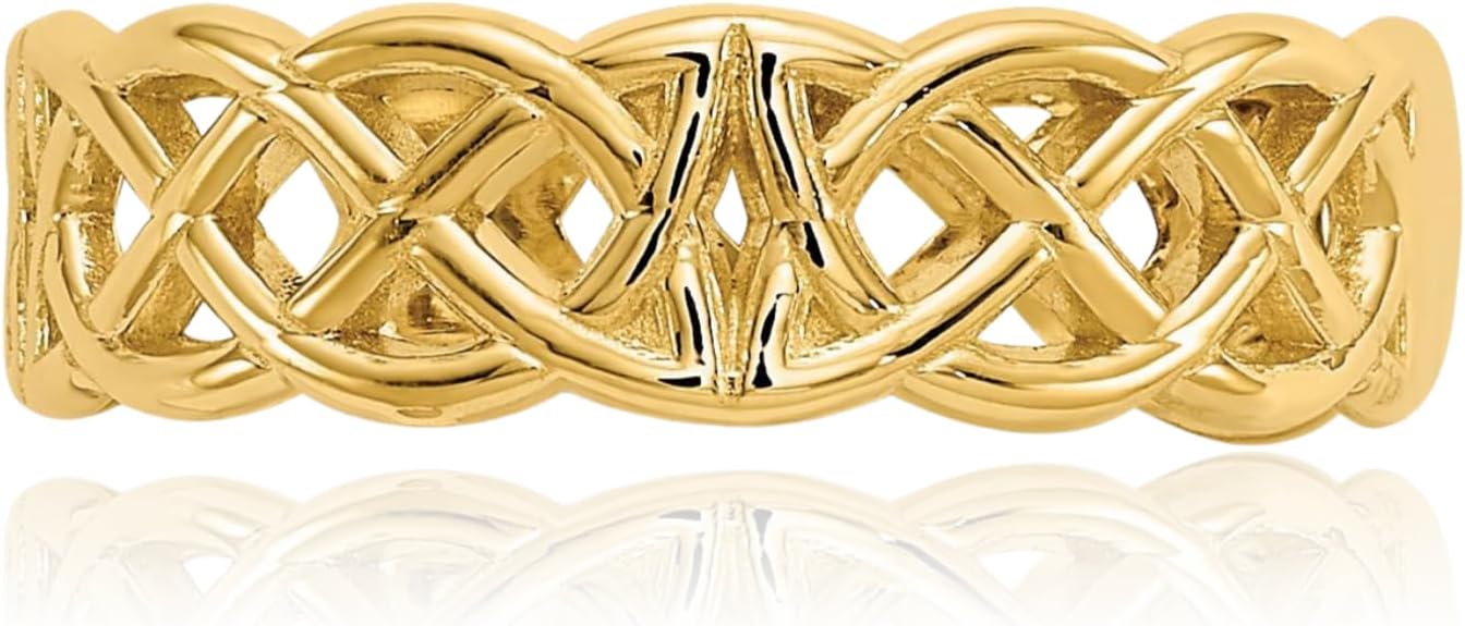 IceCarats 10K Solid Yellow Gold Heart Celtic Claddagh Adjustable Toe Ring Polished For Her