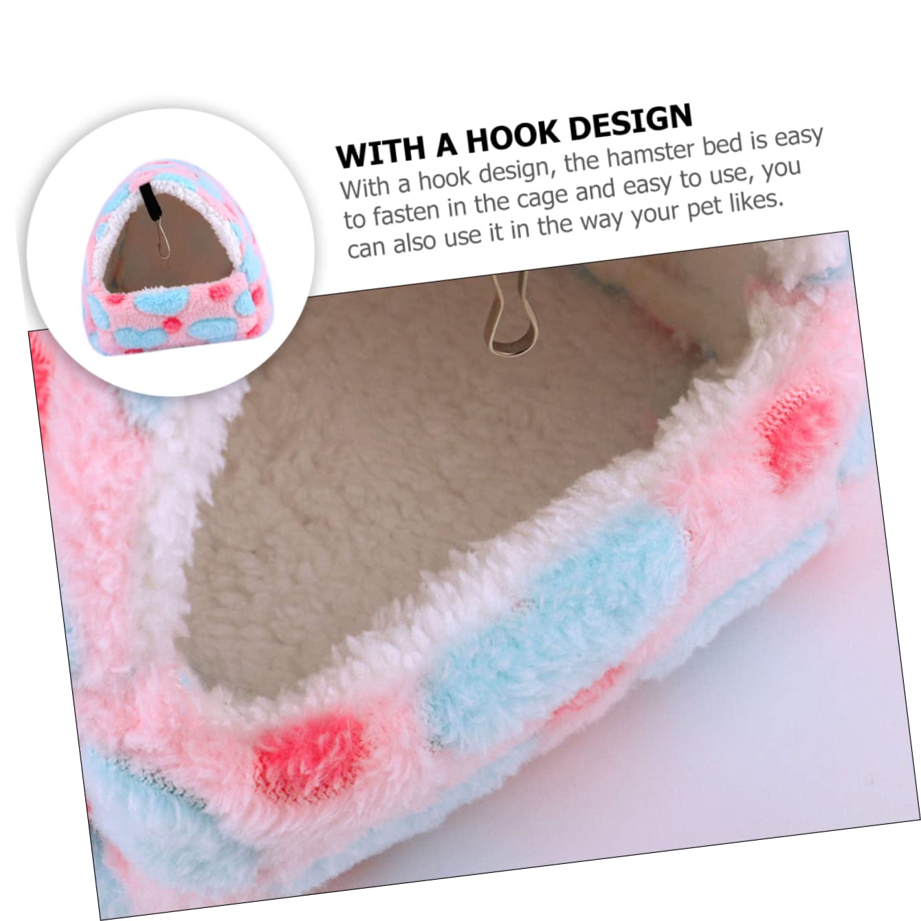 Mipcase 4 Piezas Cama Pequeña Invierno Cálido Hámsteres En Roedores Escondite Jugando Calentamiento Polar Térmico L Descansando Enano Hogar Rata Calor Colgando con Cerdo