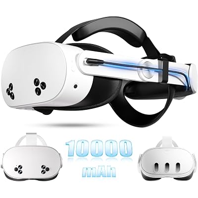 10000mAh Battery Head Strap for Meta Quest 3/3S - Elite Strap with Battery Pack Accessories Fast Charger to Extend Quest 3/3S 2-4H Playtime - VR Stocking Stuffers for Men - Mens Stocking Stuffers