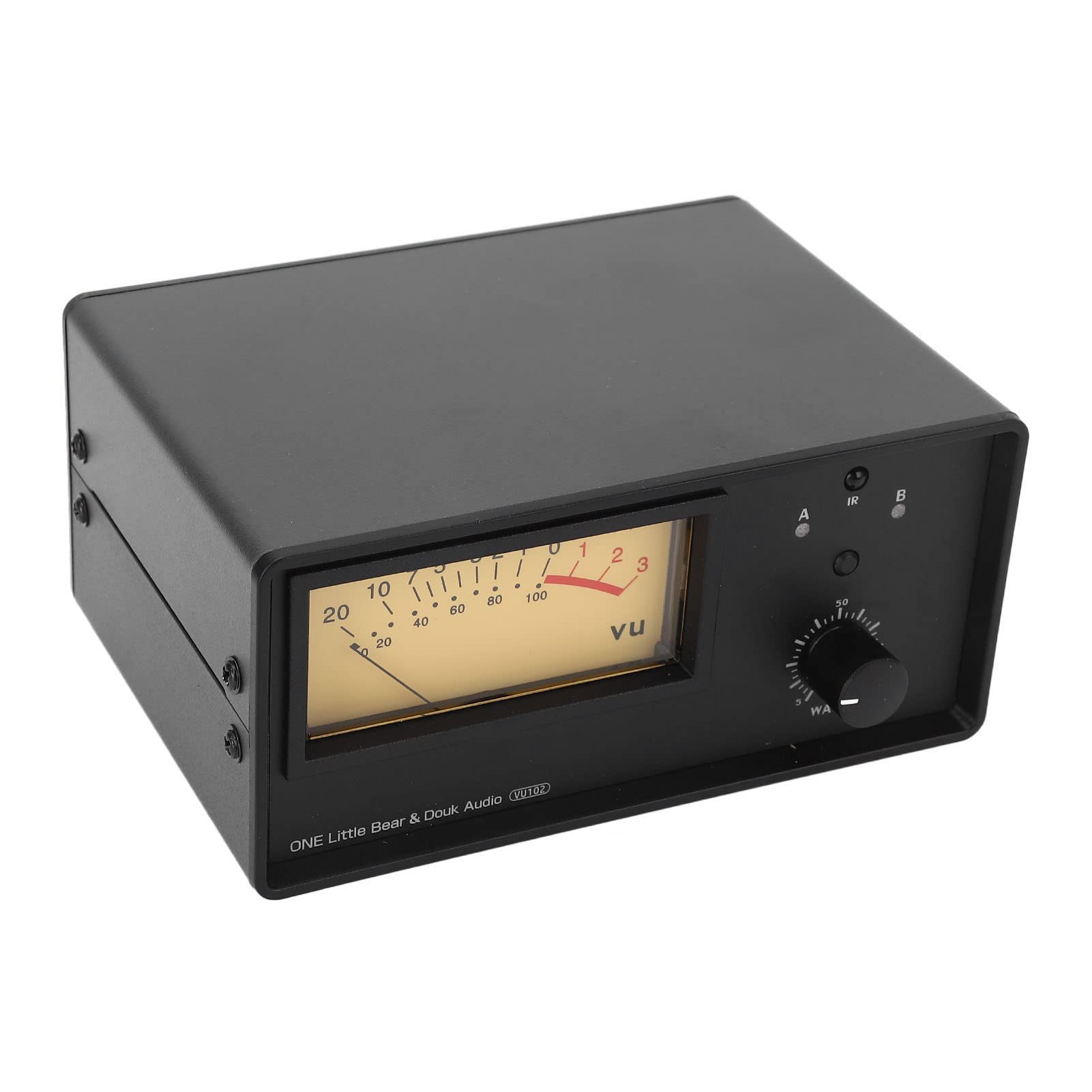 Haofy Wzmacniacz Selektor Głośników Pilot 200W 2 w 1 Out 1 w 2 Out Miernik Poziomu VU Przełącznik Audio dla Audiofilów Materiał ABS
