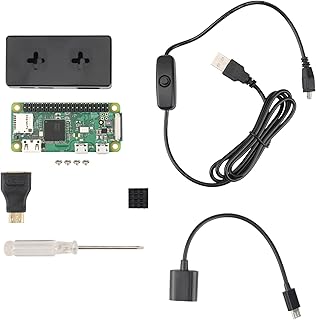 DINESA For Zero W Kit + Case +Adapter,with Zero Heatsink, 20Pin GPIO Header, OTG Cable,Screwdriver
