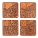 Produktbild Cleveland Untersetzer mit Landkarte aus Sapeli-Holz, 4 Stück, mit Stadtkarte, mehrere Stadt optional, handgefertigt