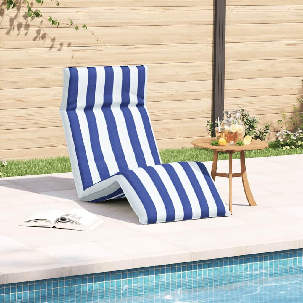 Klappbare Gartenliege Blau-Weiß 175x54 cm mit Wasserabweisendem Oxford-Gewebe für Strand, Balkon, Terrasse und Camping, Verstellbar für Entspannung und Sonnenbaden