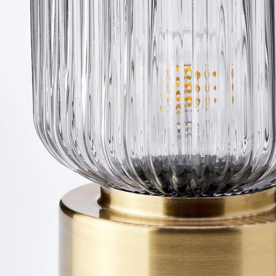 Ikea SOLKLINT Table lamp, Brass/Grey Clear Glass, 28 cm 1
