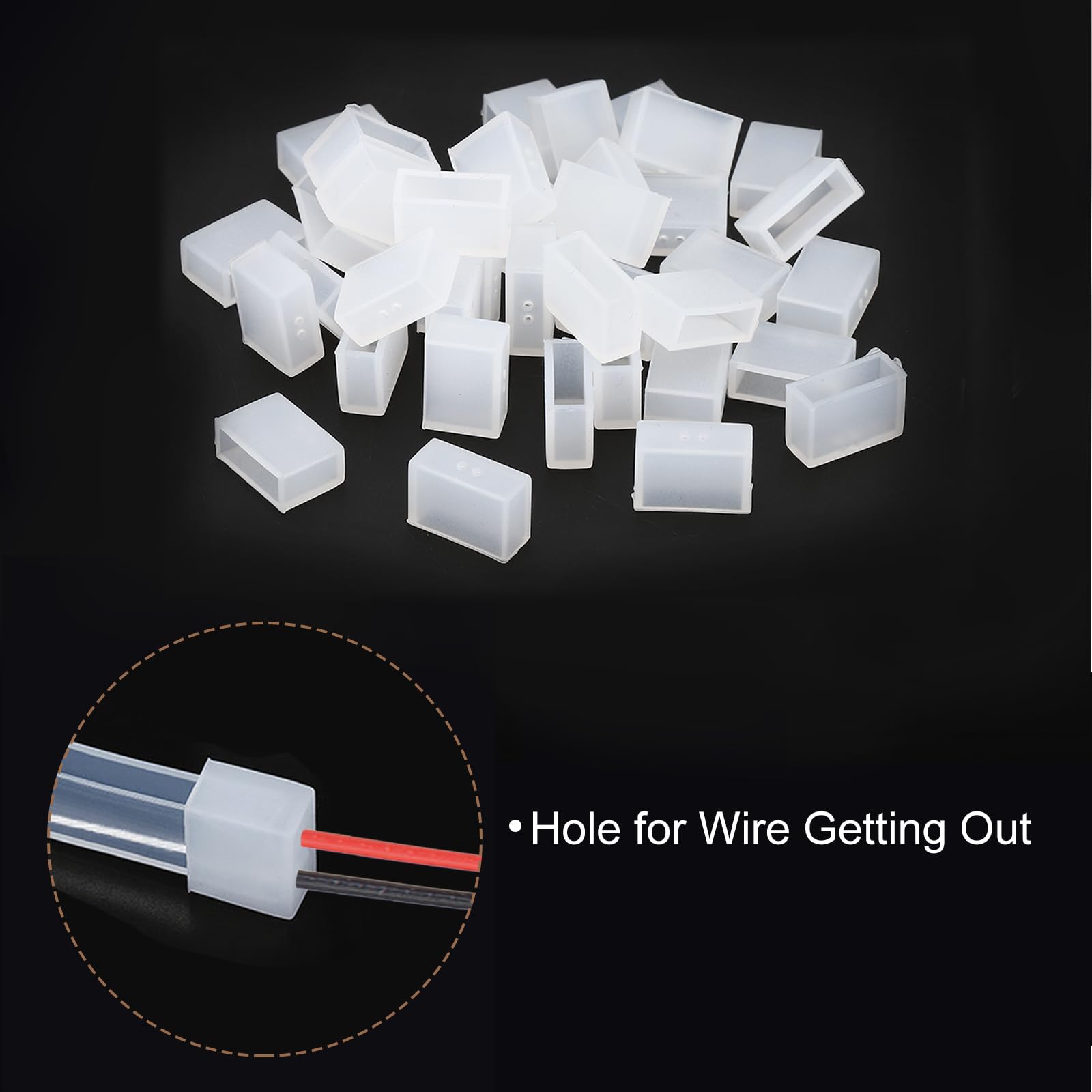 Ip67 Led Plug Clear Silicone LED Protectors PATIKIL Silicone End Cap Plugs For LED ...