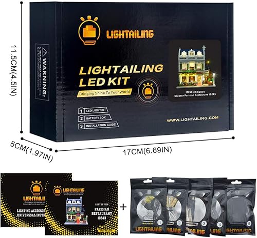 Miniatura 6 de LIGHTAILING Juego de luces para (restaurante parisino) modelo de bloques de construcción - Kit de luz LED compatible con Lego 10243 (no incluye el