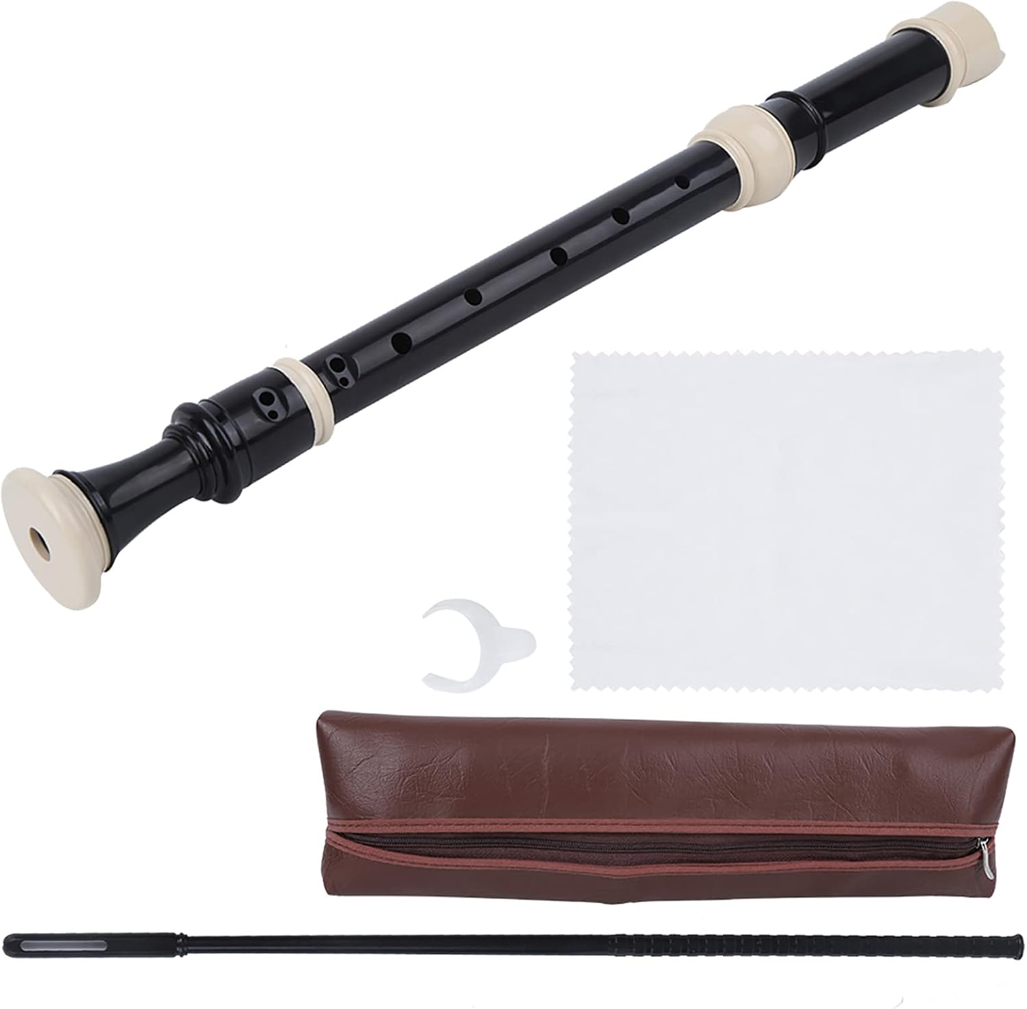 Recorder 8 Hole Clarinet F Key instrument 8 Hole Clarinet ABS Resin F Key Music Instrument for Student Beginners with Cleaning Kit (Alto F British B (Baroque)) Instrumentos de Viento