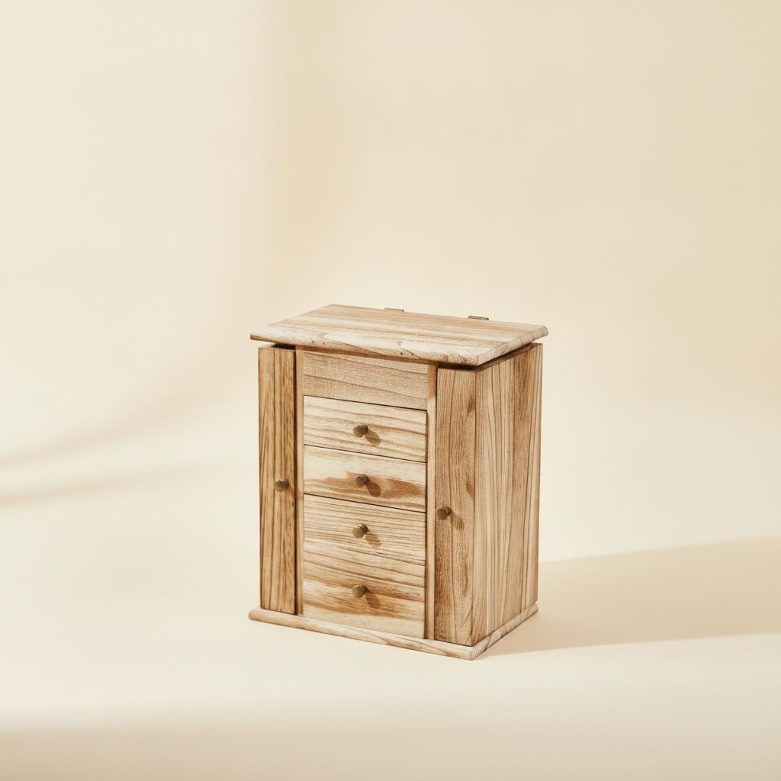 Schmuckkästchen aus mehrstöckig Schmuckkästchen mit Spiegel kompakt Schmuckschatulle mit Spiegel für Frauen, Schminktisch, Schlafzimmer
