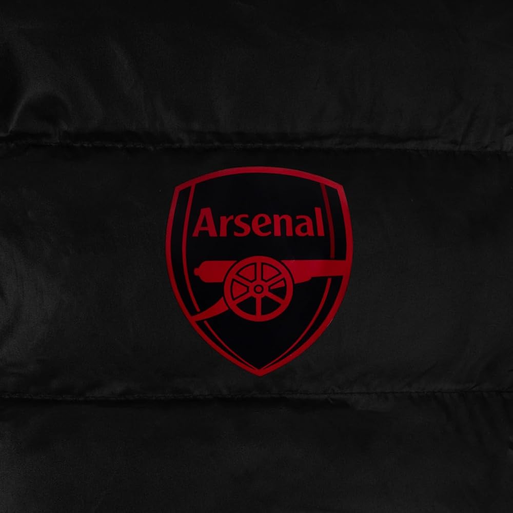 Arsenal FC Official Soccer Gift Mens Quilted Hooded Winter Jacket