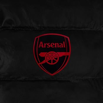 Arsenal FC Official Soccer Gift Mens Quilted Hooded Winter Jacket