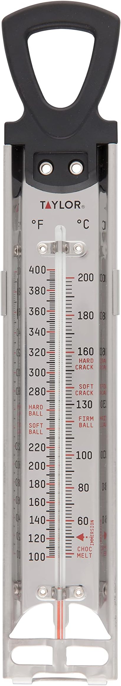 Taylor Precision Products Stainless Steel Candy Deep Fry Food Cooking Kitchen Thermometer, 12 Inches