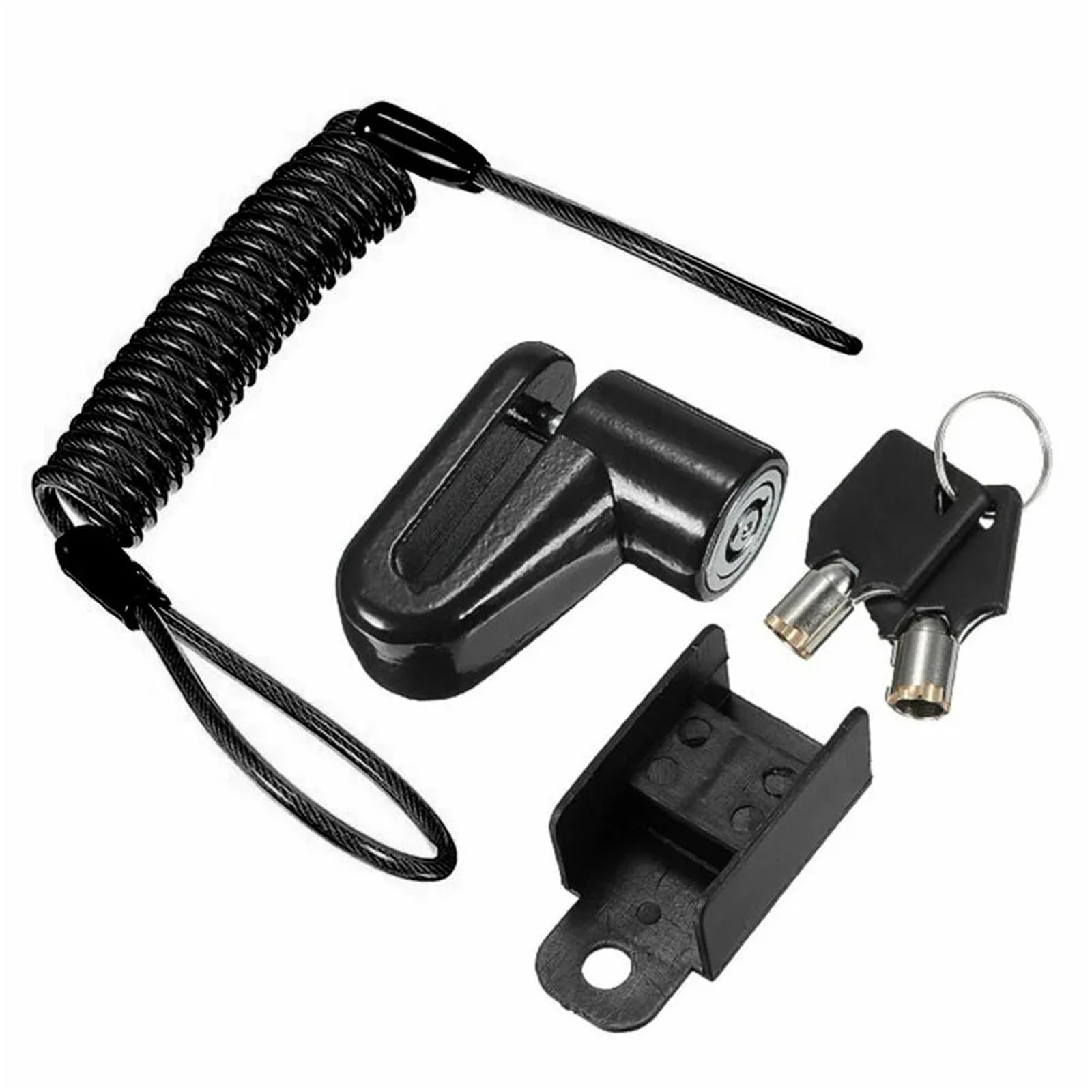 Laksjdnc Black Motorcycle Handlebar Lock Motorcycle Disc Brake Lock Anti-Theft Security Mountain Bike Durable Keyed Anti Theft Accessories Motorcycle Disc Lock(Black)