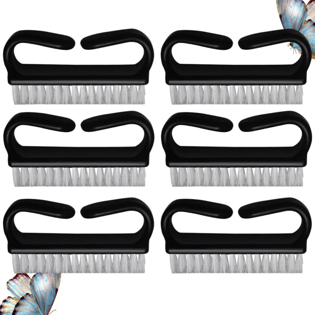 6pcs Nail Clean up Brushes for Fingernail and Fruits Cleaning, Lightweight Plastic Manicure Brushes with Easy to Grip Handle for Home Use