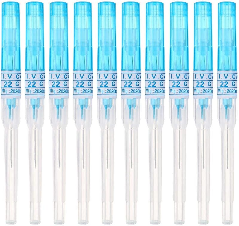 Agulhas para piercing New Star Tattoo 22G em aço com cateter, pacote com 10