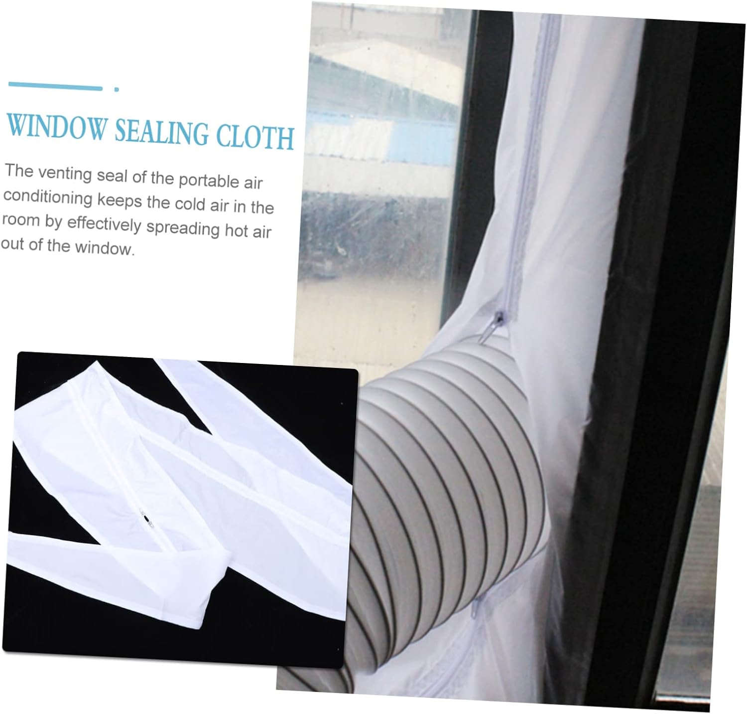 Unomor 1Set Conditioner Window Seal Cloth Kit Long Easy Installation with Adhesive Tape Prevents Removable Air Conditioning Seal