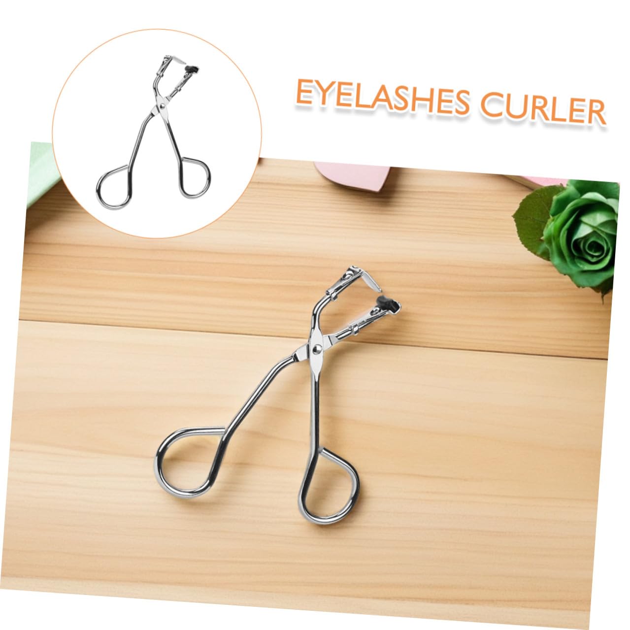 Piegaciglia Leggero e Pratico Portatile Argento in Acciaio Inossidabile per Ciglia Curve e Voluminose per Trucco Quotidiano