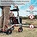 Henmnii Rollator Walker for Seniors, Lightweight Foldable All Terrain Rolling Walker with seat, Aluminum Walkers with 8 inch Rubber Wheels, Handles and Backrest for Seniors and Adult