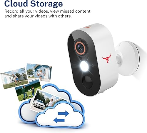 Miniatura 7 de TrendBuzz Cámara de seguridad inalámbrica 1080P con detección humana AI, visión nocturna a color, detección de movimiento PIR, conversación