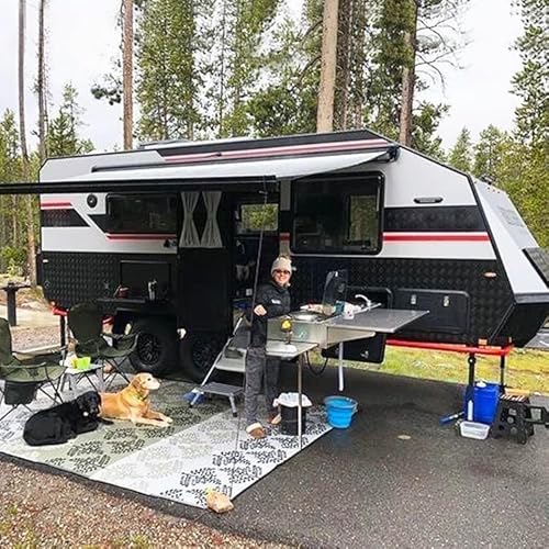 Expandable Off-Road Travel Trailer, Versatile Camping Trailer with Slide-Out Sections for Extra Space, Designed for Commercial Rental Fleets and Group Adventures, Includes Full Bathroom and Dining