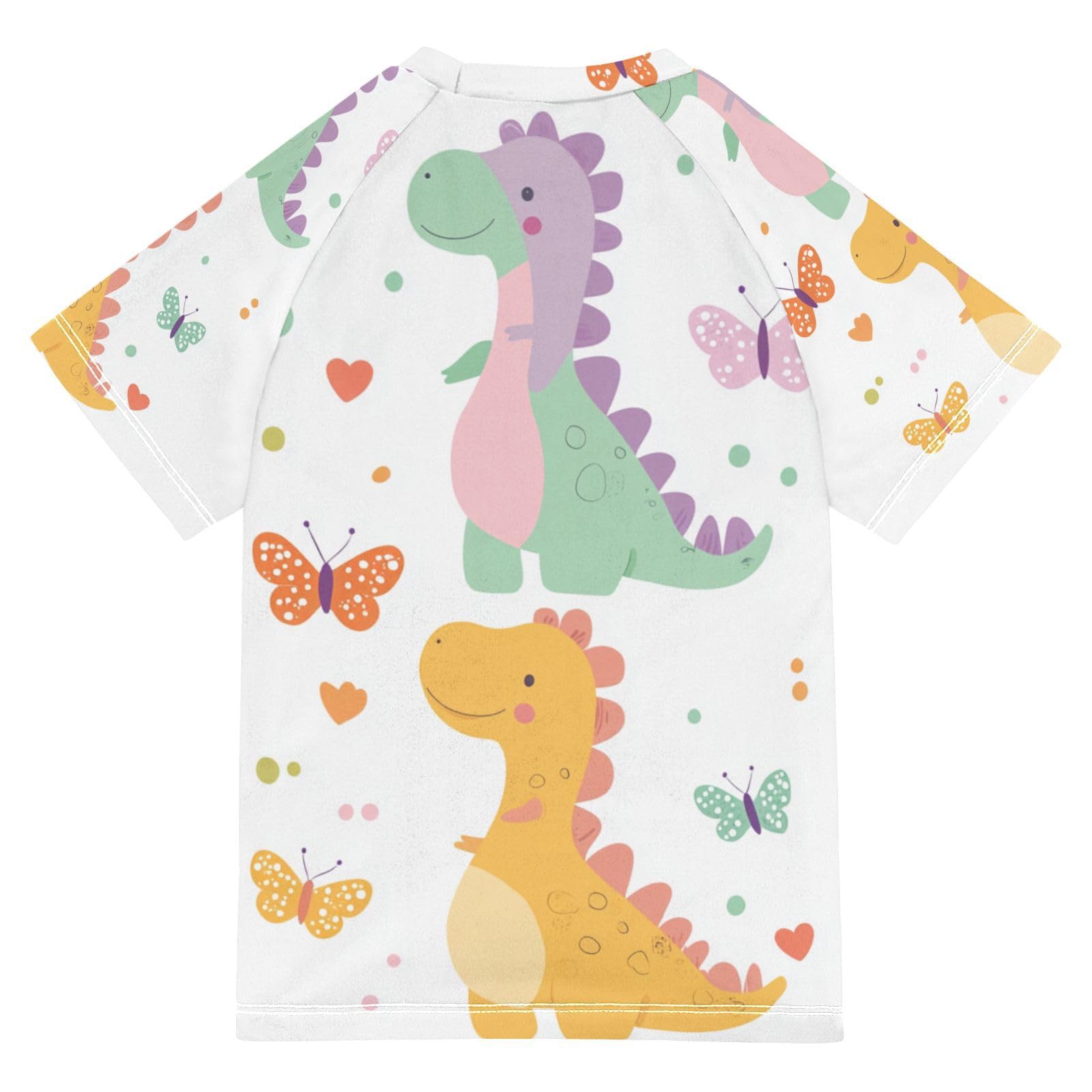 Jucciaco Boys Swimsuit Dinosaur Butterfly Cute Sunscreen Kids Sun Rashguard Short Sleeve T-Shirts Swimwear Sets UPF 50+