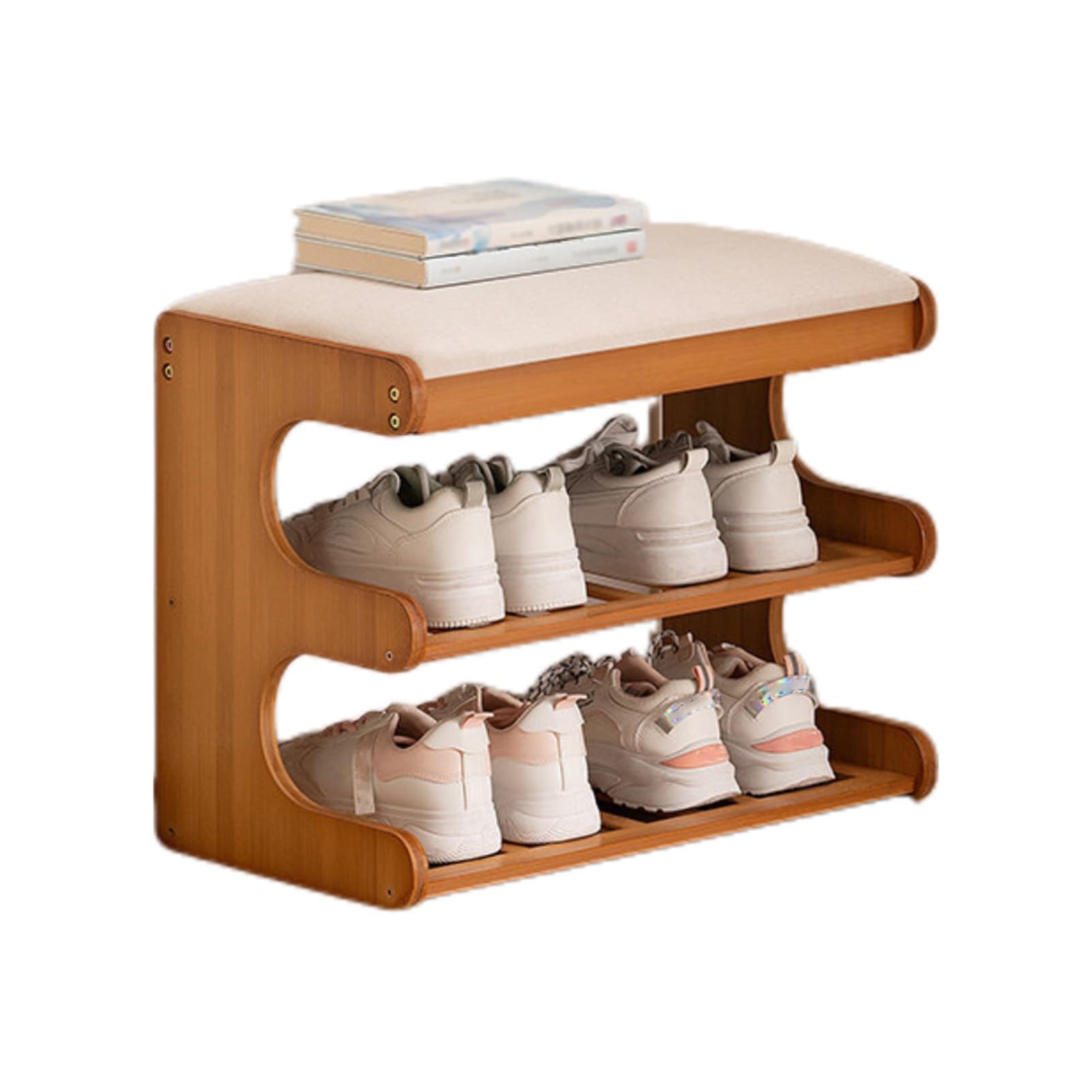 Meuble à chaussures en bambou durable avec assise robuste pour vestiaire