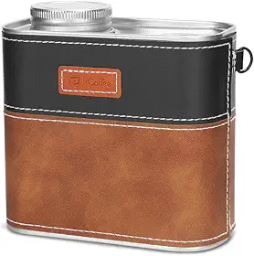 iCoffee Pote de Café Hermético em Lata de Flandres com Válvula – Apto para Alimentos, Armazenagem para Café, Grãos, Camping e Cozinha