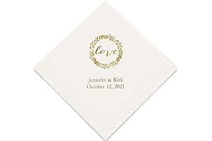 Personalized Printed Paper Wedding Napkins Set of 50