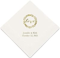 Vista 19 de WeddingStar servilletas de papel impresas personalizables de 3 capas, paquete de 40 unidades - Plegables rectangulares, color negro