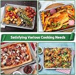 Baking Sheet with Rack Set, 9.8 x 8 x 1 Inch Stainless Steel Small Baking Tray, 2 Baking Pans with 2 Wire Racks and 2 Mats for Cooking, Roasting, Baking, Cooling