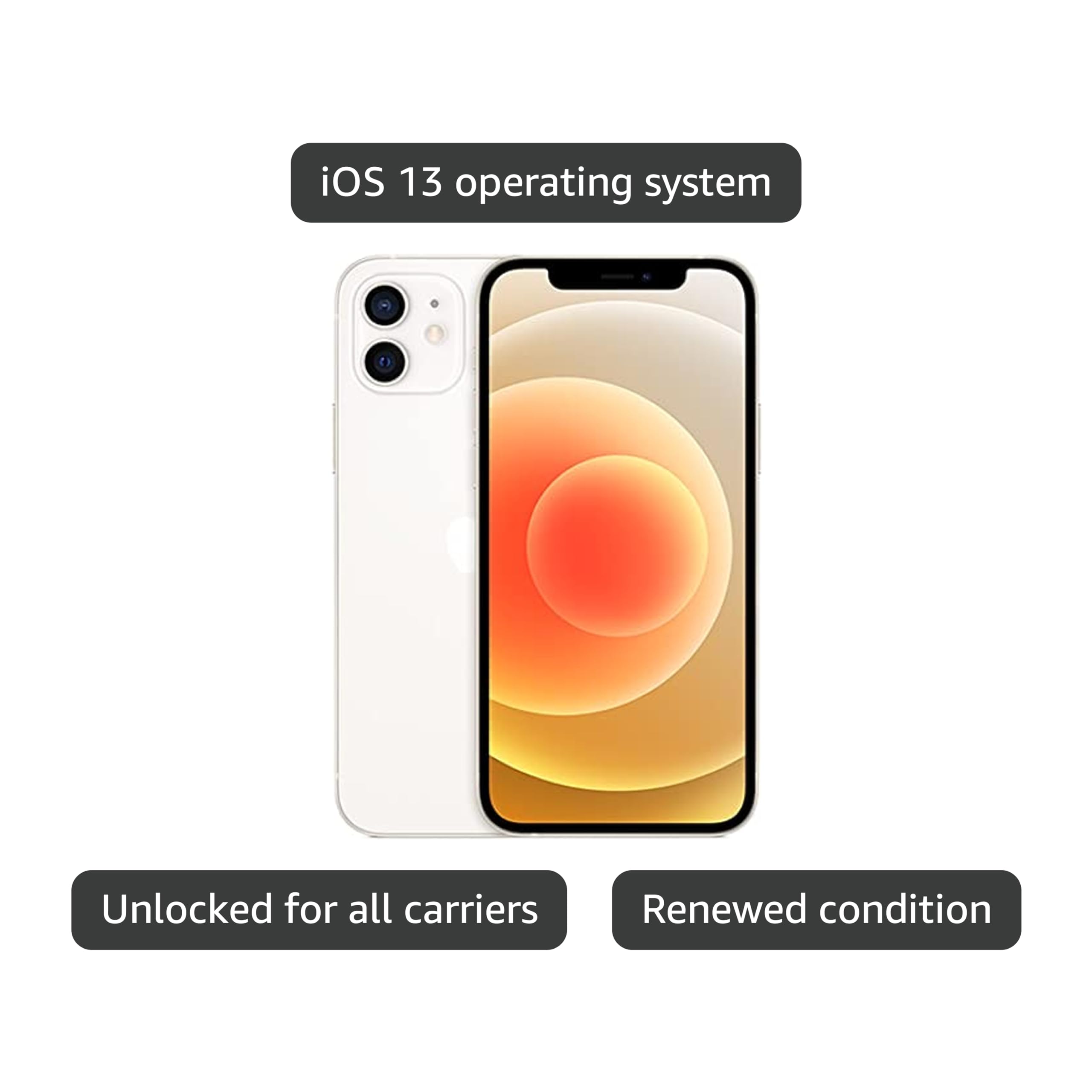 Apple iPhone 11 64GB - Unlocked - 6.1-inch - White (Renewed