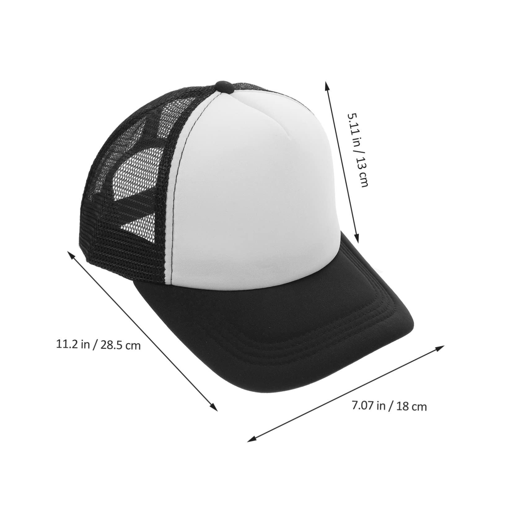 FRCOLOR 10 Stück Packung Schwarze Basecap Netz mit Mesh Design Leicht und Geeignet für Sublimationsdruck für Selbstgemacht Wärmeübertragung und Outdoor Aktivitäten Wie Klettern