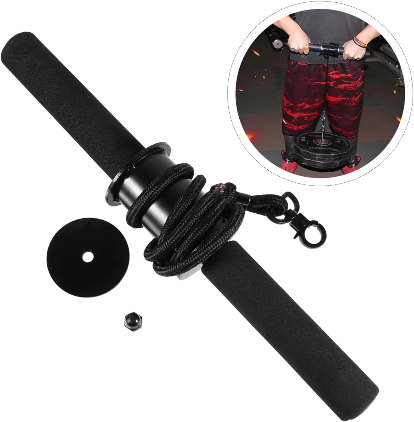 Forearm and Wrist Workout Hand Grip Exerciser Wrist Roller Weightlifting Device Easy to Use Home Fitness