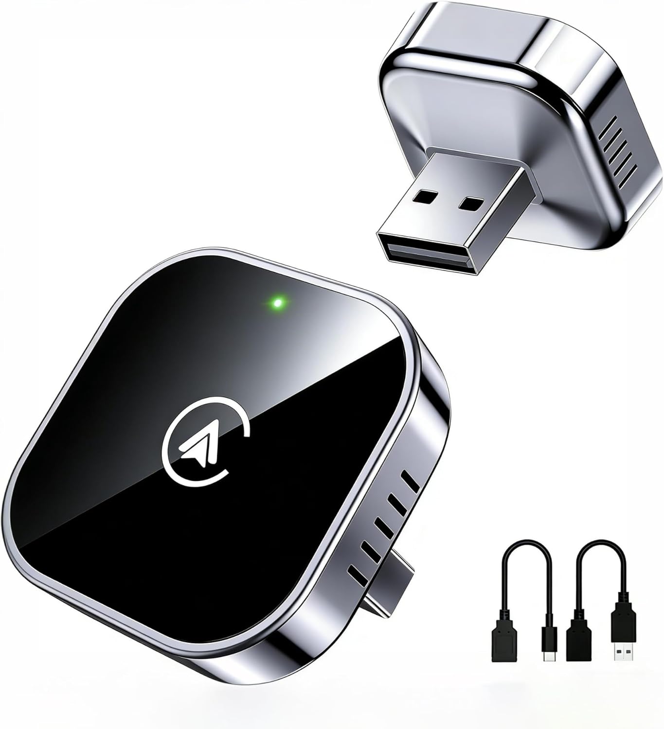 2-in-1 Wireless CarPlay and Android Auto Adapter, 2026 Upgraded Wired to Wireles s Converter, Wireless CarPlay Adapter for Apple iPhone & Android,Plug-and-Play, Stylish and Compact Design