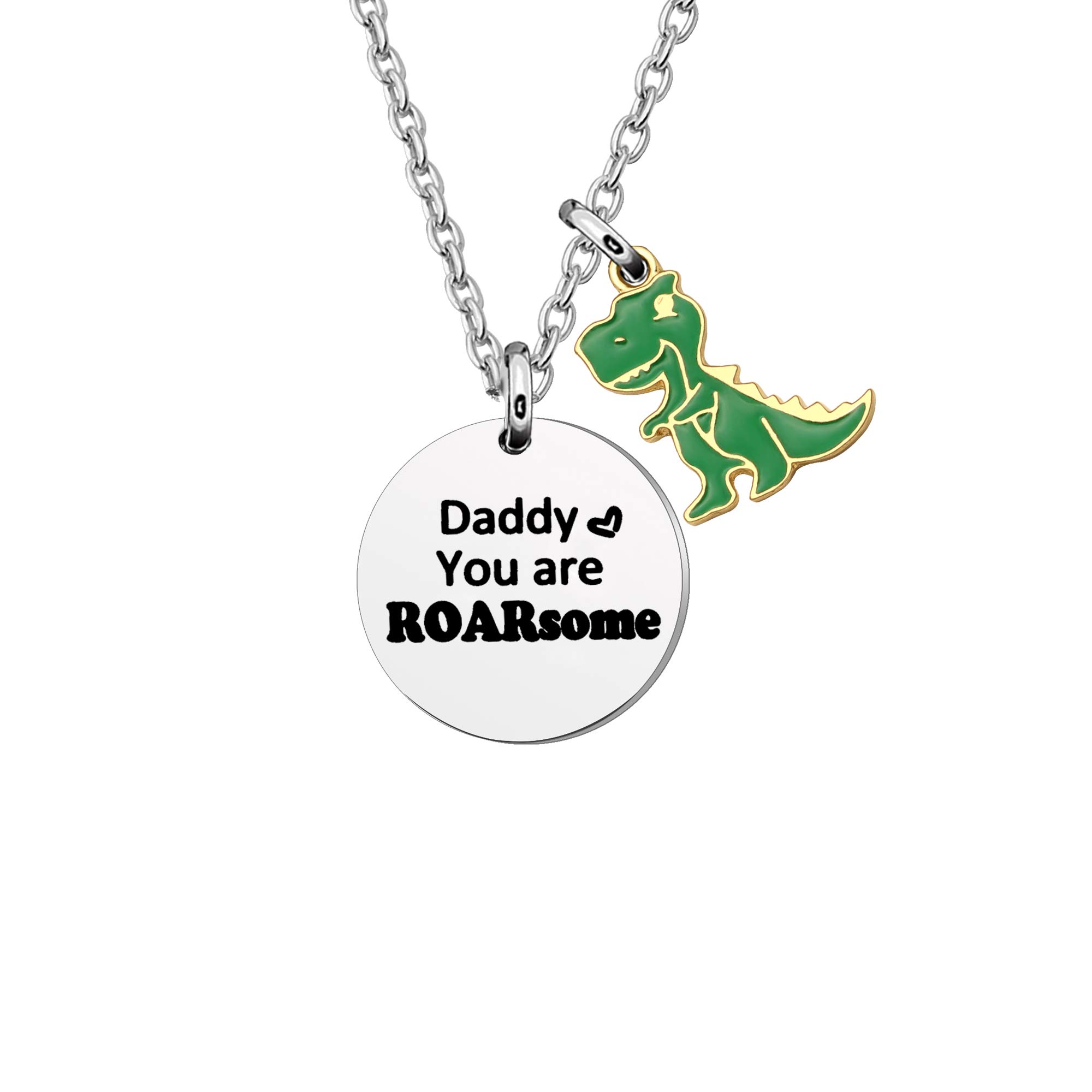 HEYEJET Dad Gifts Dad Necklace for Father's Day from Daughter Son Silver Stainless Steel Necklace Jewellery for Men Birthday Christmas