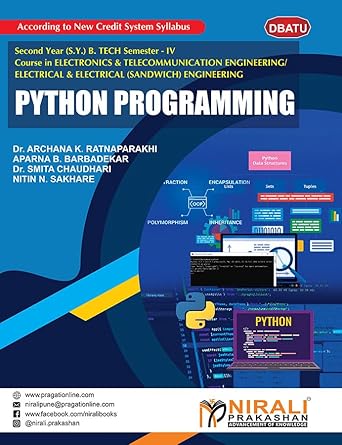 Amazon.in: Buy PYTHON PROGRANNING (Second Year (SY) B.Tech Semester 4 ...