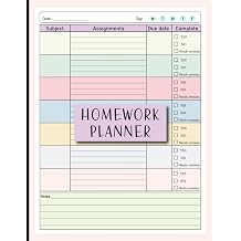 Colorful Homework Planner for ADHD Students Undated Assignment Journal Notebook for middle, high school and College