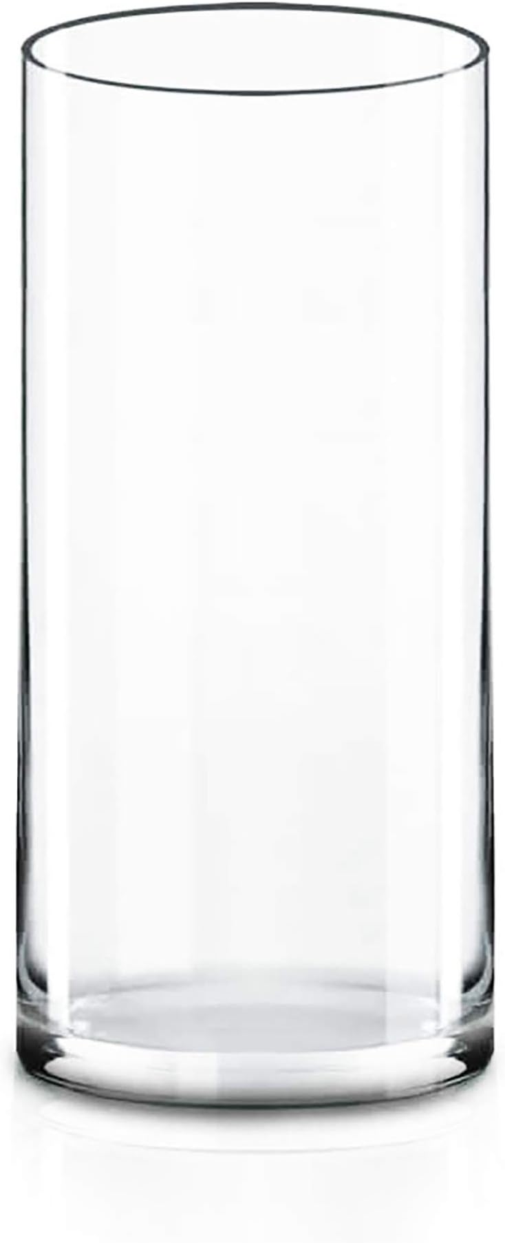 Clear Glass Cylinder Vase (H:9" D:4") Flower Vase Centerpieces Hurricane Floating Candle Holder