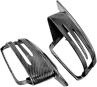 Vista 6 de Moldura de cubierta de espejo retrovisor, estilo fibra de carbono, cubierta de espejo retrovisor, moldura lateral de puerta, compatible con Mercedes