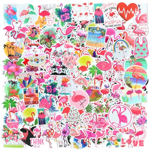 Stickers Flamingo, 100 Pièces Autocollant Flamant Enfant, Flamingo Stickers Décoration, Autocollants Flamant Fille, pour Album de Coupures